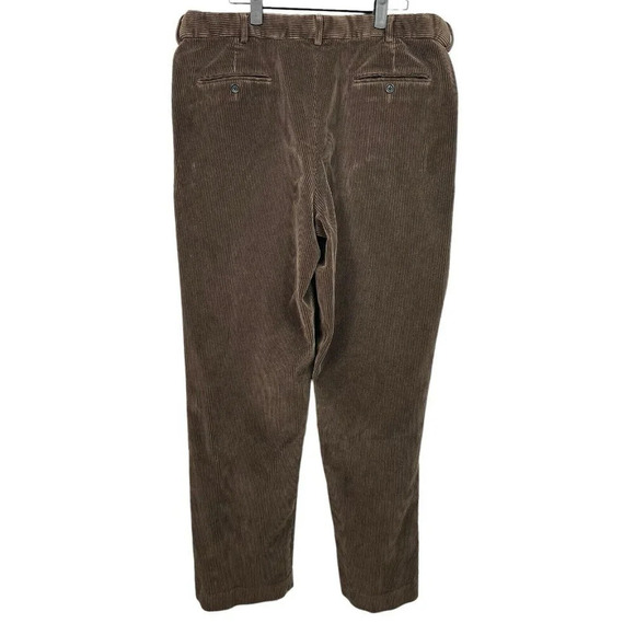 LANDS END Brown Traditional Fit Corduroy Pants 36 X 31.5 Comfort Waist Pleats - Picture 2 of 7